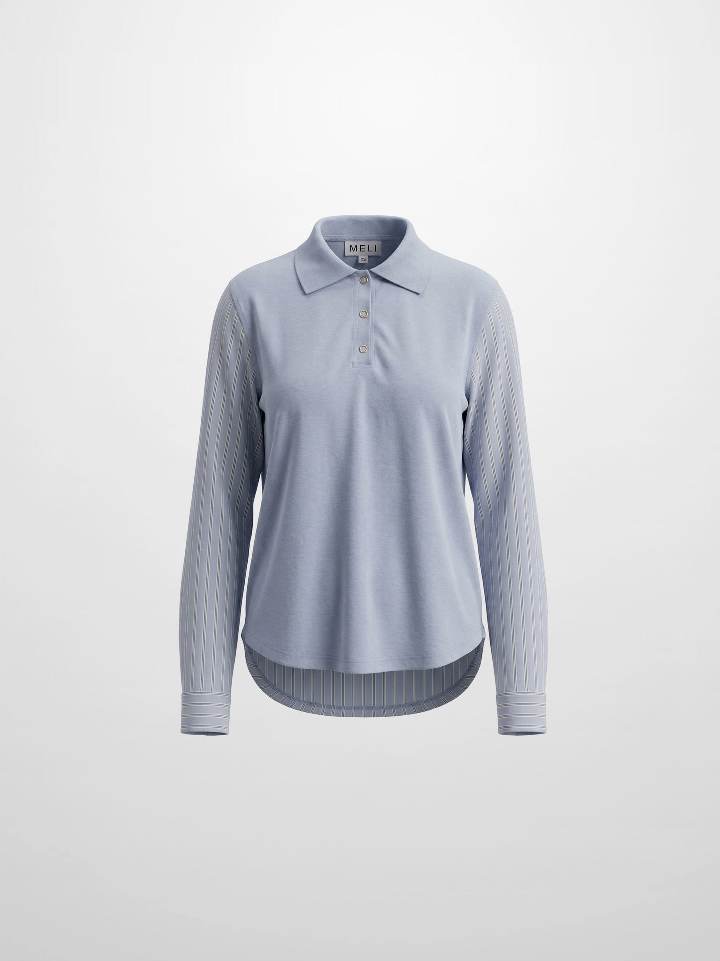 Shirt Back Polo T-Shirt-Dusty Blue