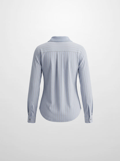 Shirt Back Polo T-Shirt-Dusty Blue