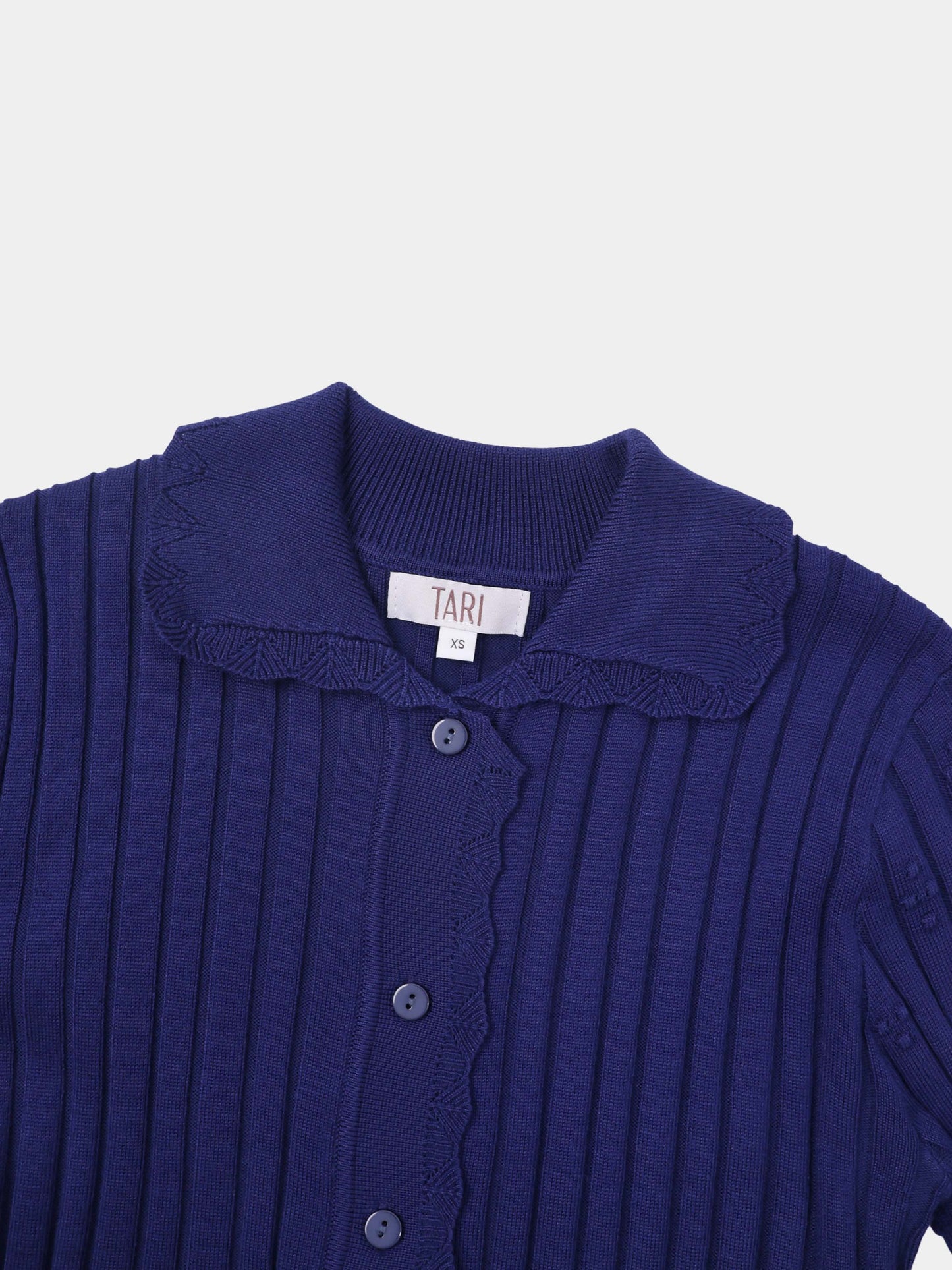 Scalloped Edge Cardigan-Navy