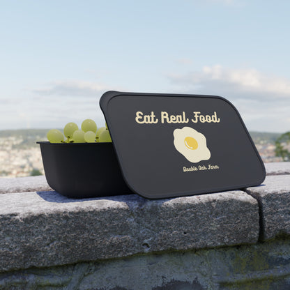 "Eat Real Food" Classic Bento Box with Band and Utensils