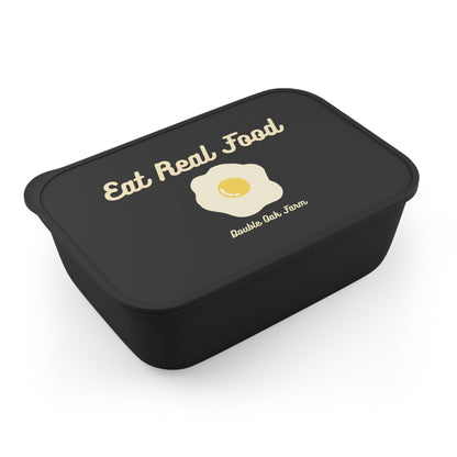 "Eat Real Food" Classic Bento Box with Band and Utensils