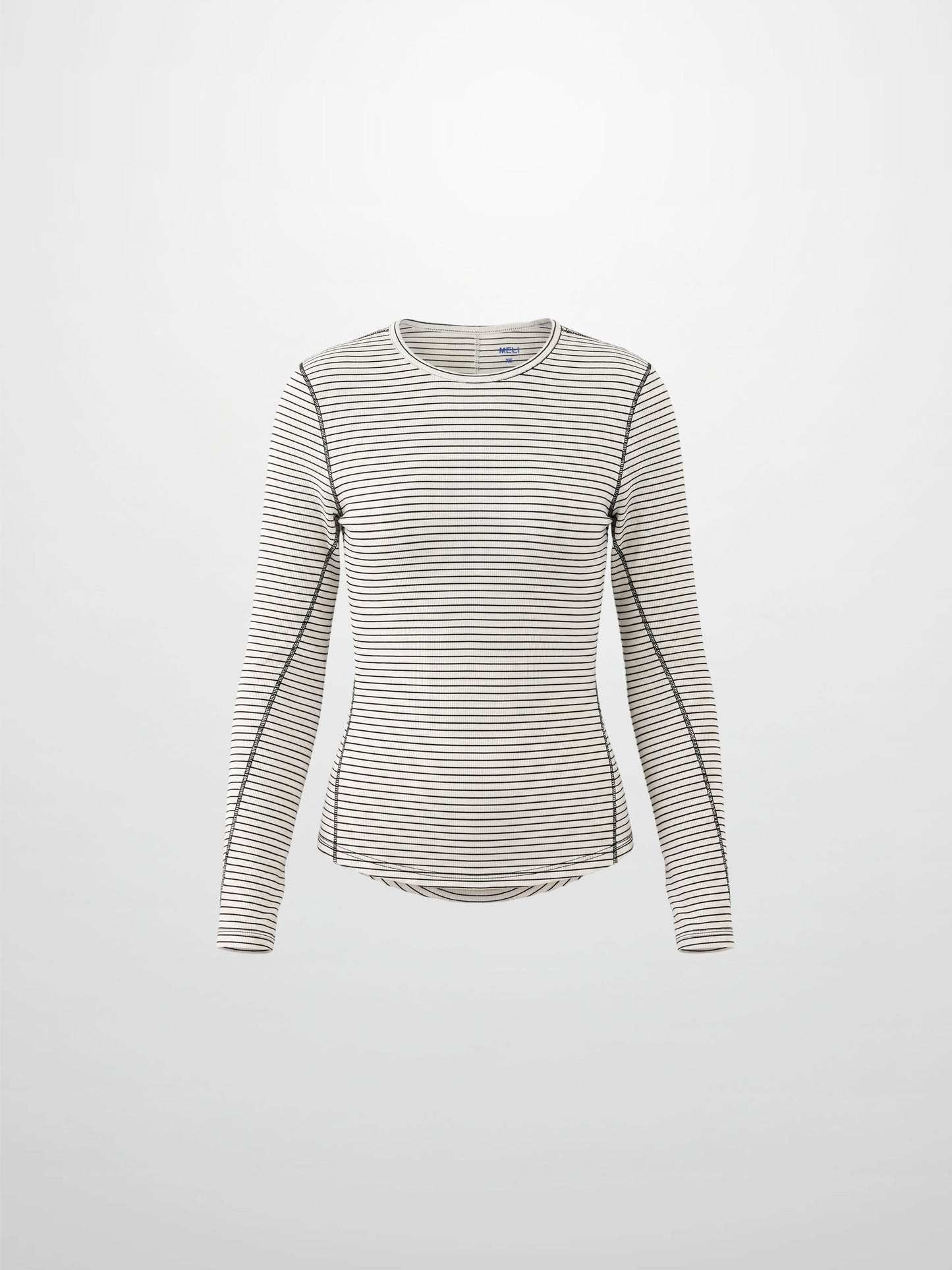 Striped Cross Stitch T-Shirt-White