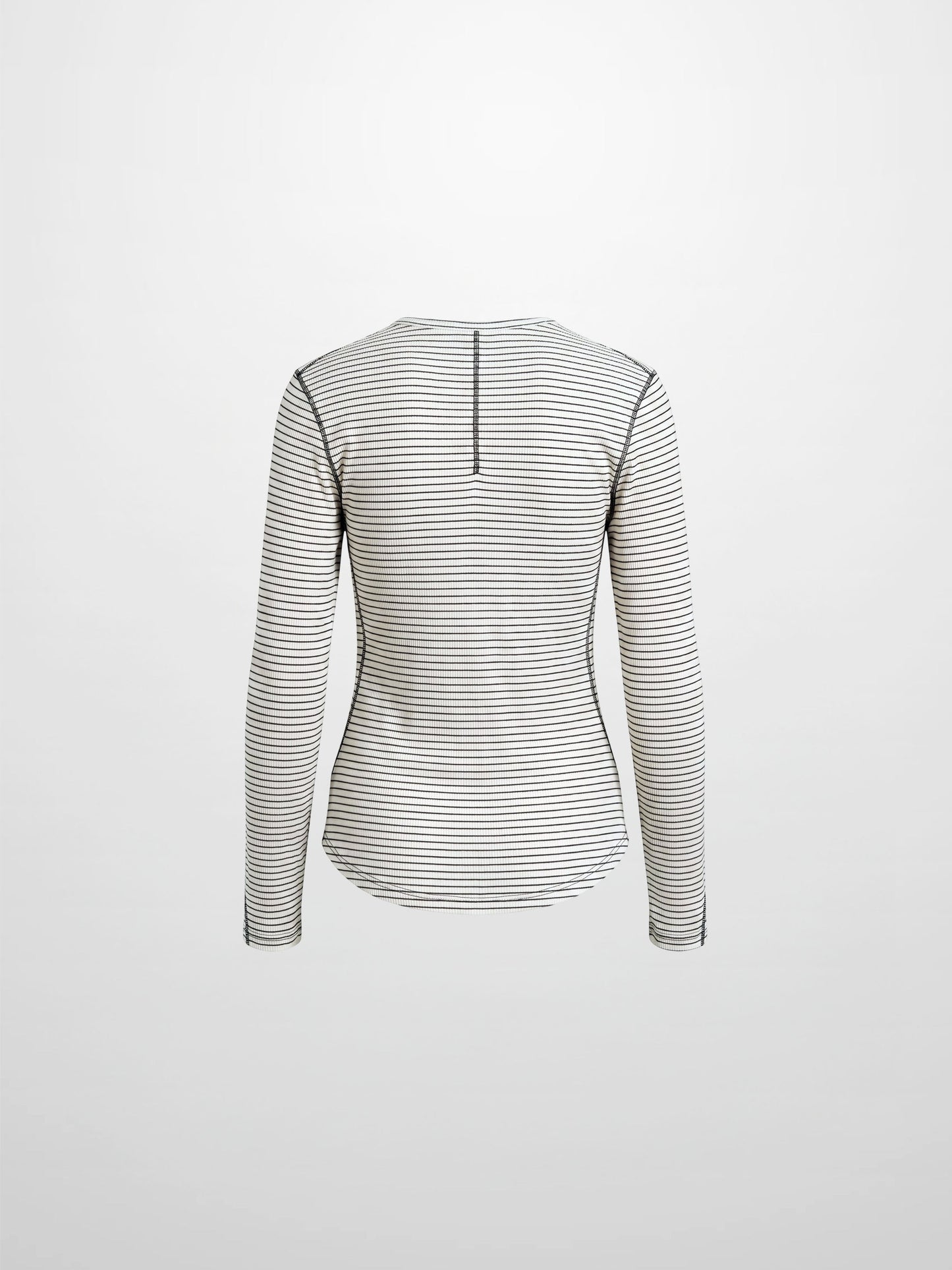 Striped Cross Stitch T-Shirt-White